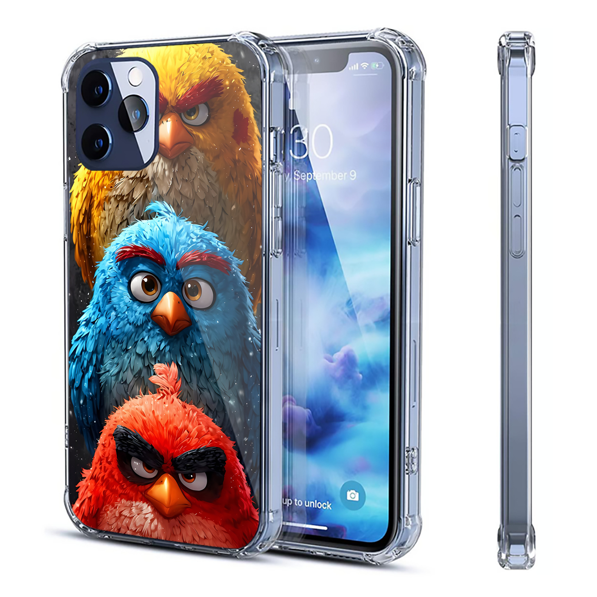 （画像用） Angry Birds アングリーバード 【iPhone 12シリーズ対応】透明スマホケース（クリアソフトケース）